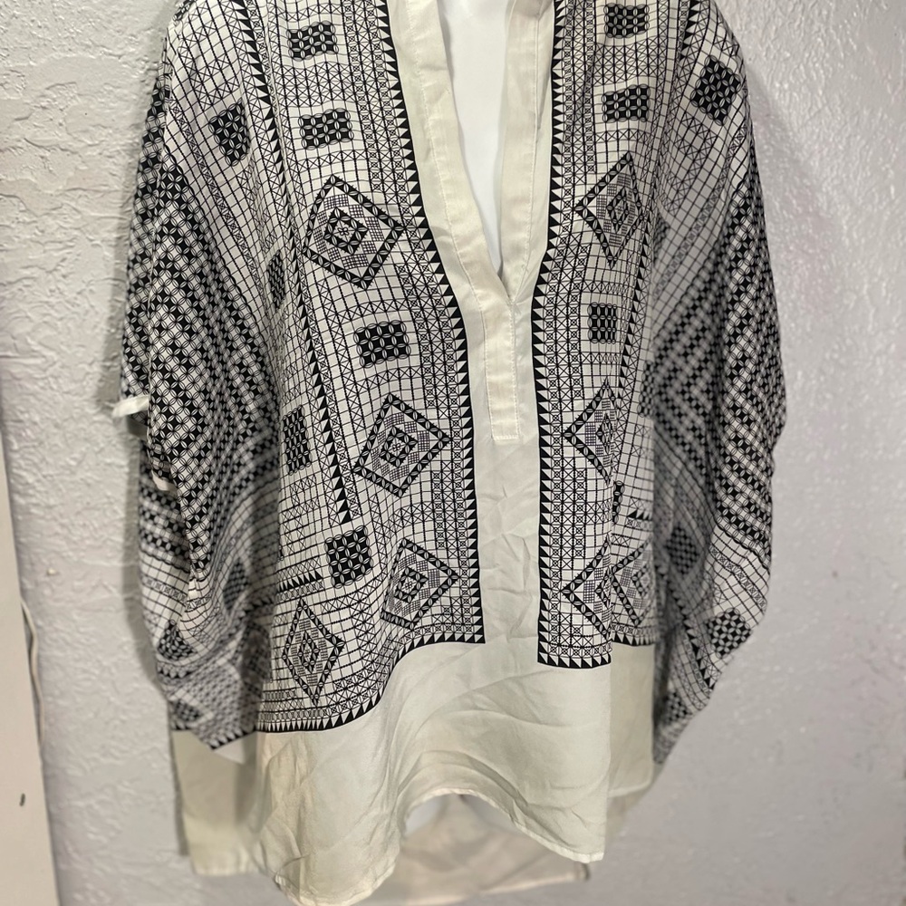 Philosophy Black and White Geometric Blouse